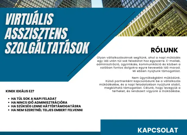 Virtuális asszisztens szolgáltatás vállalkozóknak