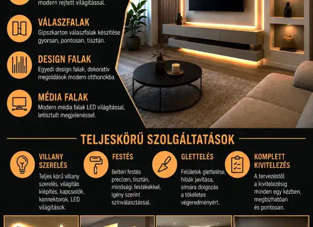 Gipszkarton munkák igényesen, modern megoldásokkal! ✨