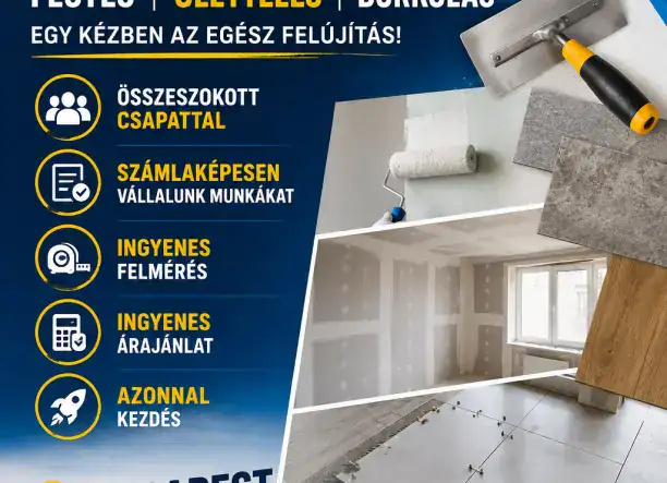 Teljes ház felújítása, festés, burkolás