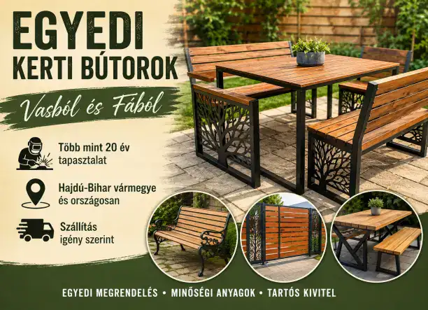 Egyedi Kerti Bútorok Vasból és Fából – Több Mint 20 Év Tapasztalattal! 🌿