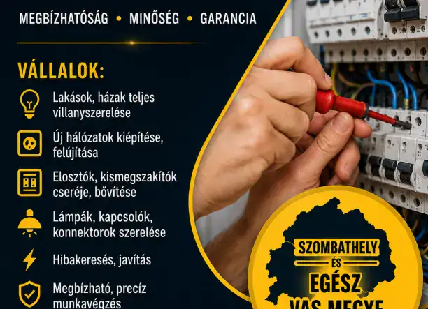 Villanyszerelés Vas Megye egész területén