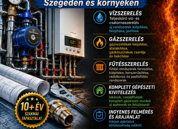 Víz-, gáz-, fűtésszerelés Szegeden és környékén