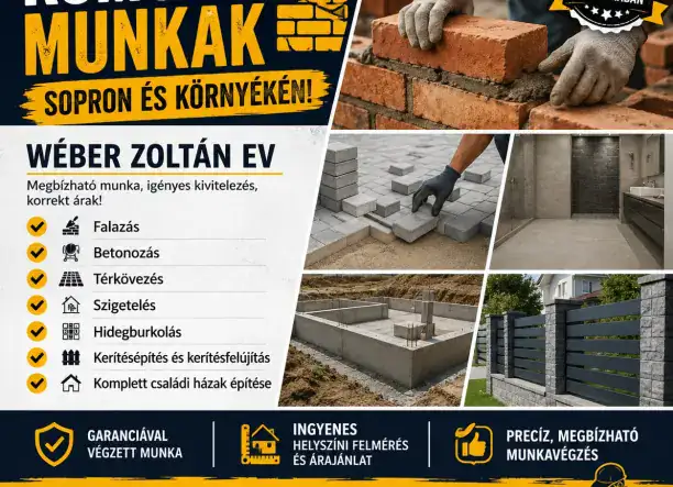 Weber Zoltán Építési Vállalkozás – Kőműves munkák Sopronban és környékén