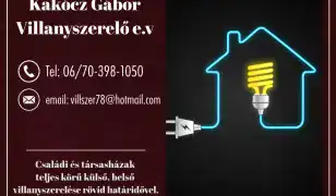 Kakócz Gábor – Villanyszerelő e.V. ⚡