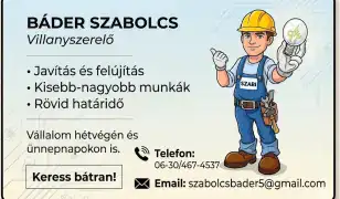 Báder Szabolcs villanyszerelo