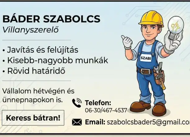 Báder Szabolcs villanyszerelo
