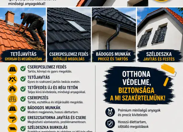 Tetőfedés, Tetőjavítás, Bádogos munkák