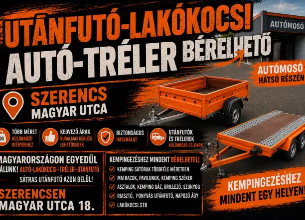 Utánfutó-Tréler Bérelhető