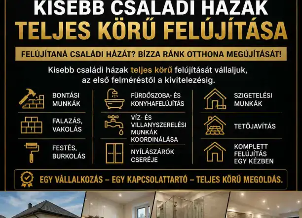 ZENTA PLUS KFT. – MINDEN, AMI FELÚJÍTÁS ÉS ÉPÍTKEZÉS! 🔨
