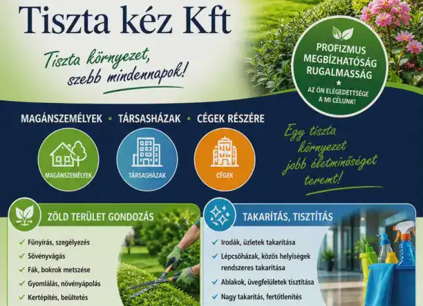Takarítás, zöldterület gondozás