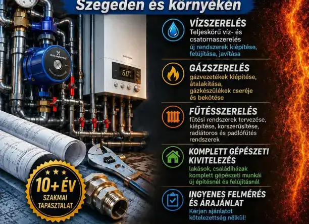 Víz-,Gáz,-Fűtésszerelés Szegeden és környékén!