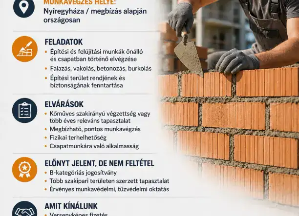 Kőművest keresünk