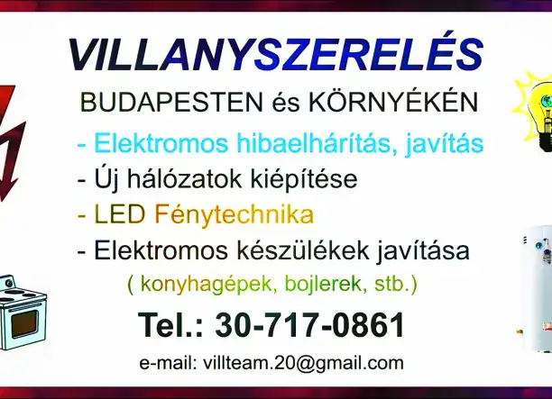 LEKTROMOS KÉSZÜLÉKEK JAVÍTÁSA, SÜTŐK ÉS FŐZŐLAPOK BEKÖTÉSE – LED VILÁGÍTÁS 💡