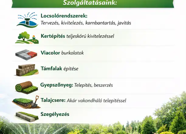 Kertépítés, térkövezés, füvesítés, öntözőrendszer – komplett kivitelezés