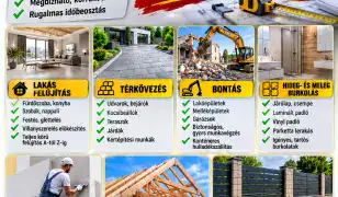 Festés, glettelès, ácsmunkálatok, burkolás, homlokzati hőszigetelès, térkövezès munkálatokat vállalok