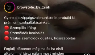 Szempilla lifting, szemöldök laminálás, szálas szemöldök dúsítás