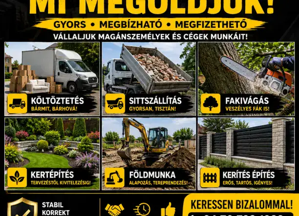 Kertépítés, földmunkák és egyéb munkák