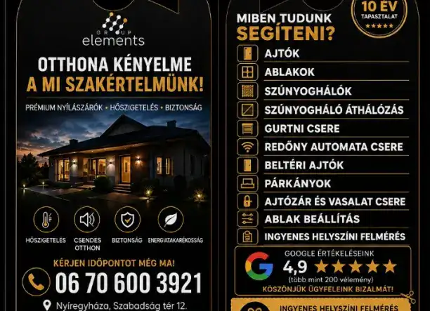 Elements Ablak – Otthona kényelme a mi szakértelmünk! 🏡