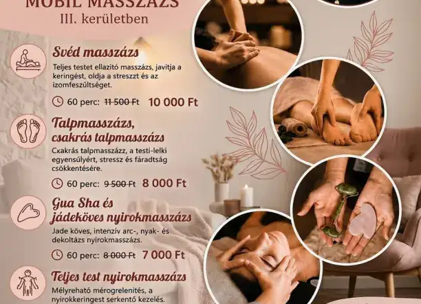 Mobil masszázs kiszállási díj nélkül, akciós áron !