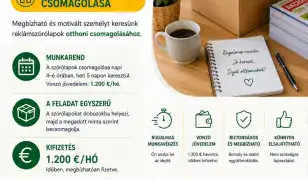 Otthonról végezhető munkák/szórólapok csomagolása