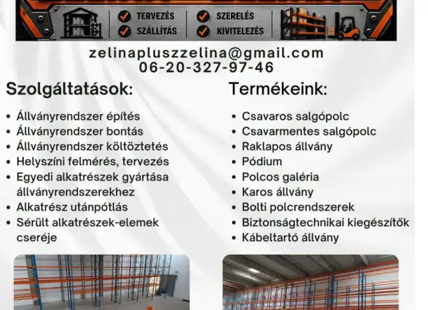 Raklapos polc rendszer