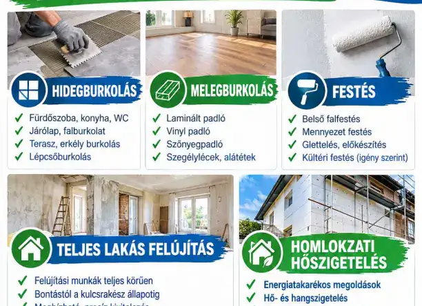 Burkolás, festés, teljes lakásfelújítás
