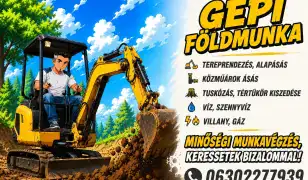 Gépi földmunka mini kotróval
