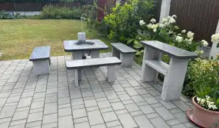 Modern műkő szalonnasütő