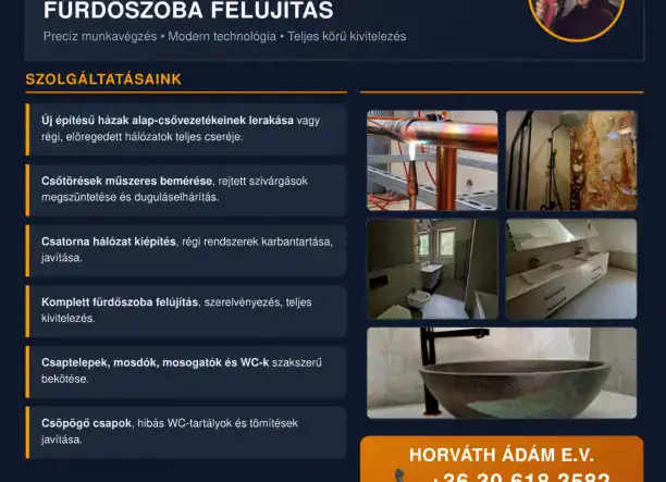 Épületgépészet – Víz- és csatornaszerelés, teljes körű kivitelezés!
