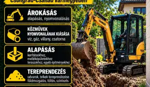 Minikotrós gépi földmunka Szegeden és környékén