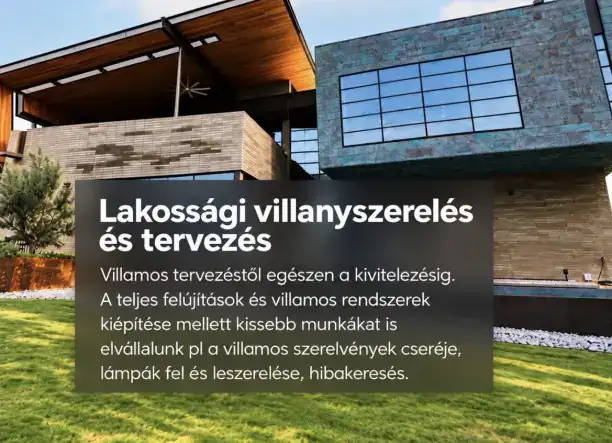 Villanyszerelés és villamos tervezés egész Komárom-Esztergom megyében
