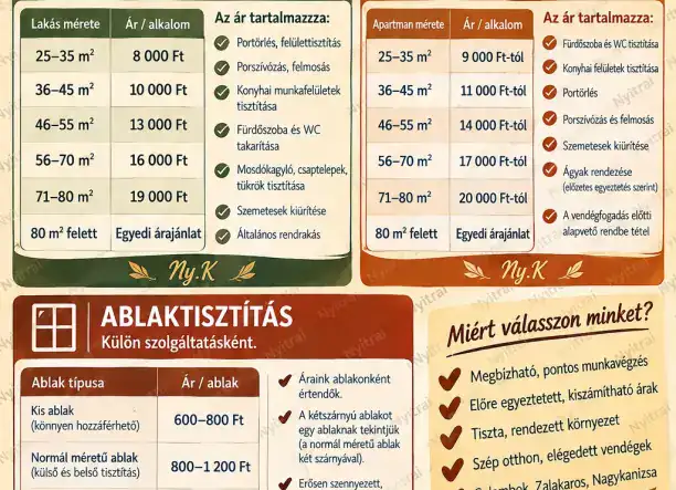 Lakás és apartman takarítás magánszemélyeknek