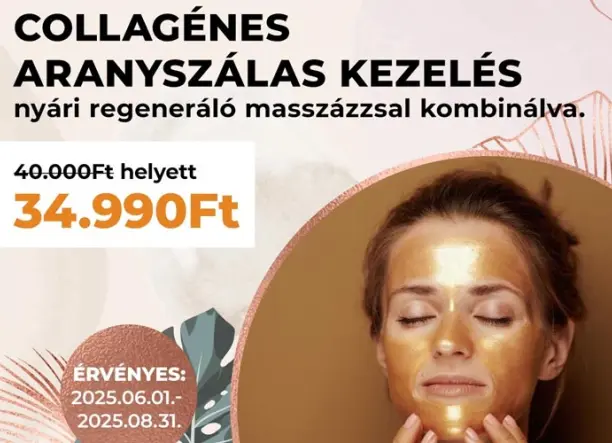 Kollagénes aranyszálas arckezelés a Szilani-Beauty Szépségszalonokban