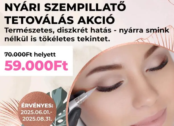 Nyári szempillatő tetoválás a Szilani-Beauty Szépségszalonokban
