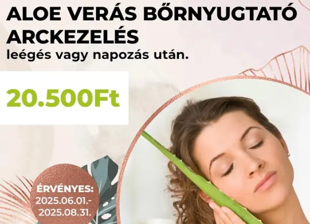 Aloe verás bőrnyugtató arckezelés a Szilani-Beauty Szépségszalonokban