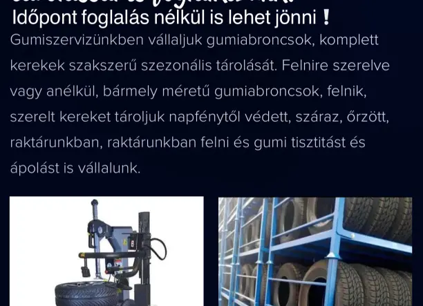 Gumizás és defekt javítás. Időpont egyeztetés nélkül.