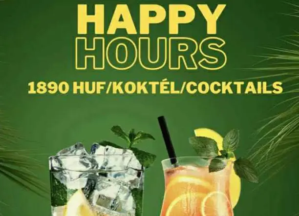 Happy Hours 15:00-21:00 óráig a Paradise Shisha Barban - 10 különféle koktél 1890 Ft-ért