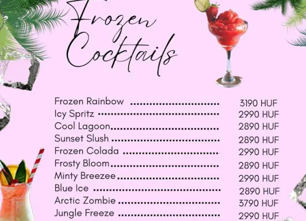 Frozen koktélok a Paradise Shisha Barban