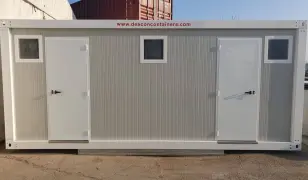 Fekete fehér öltöző konténer 20 lábas