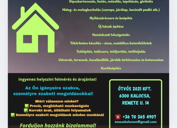 🏡 Teljes körű lakásfelújítás, házépítés és mindenféle átalakítások kivitelezése !