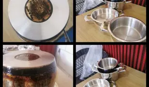 Leégett lábosok csiszolása és polírozása, tükör fényre