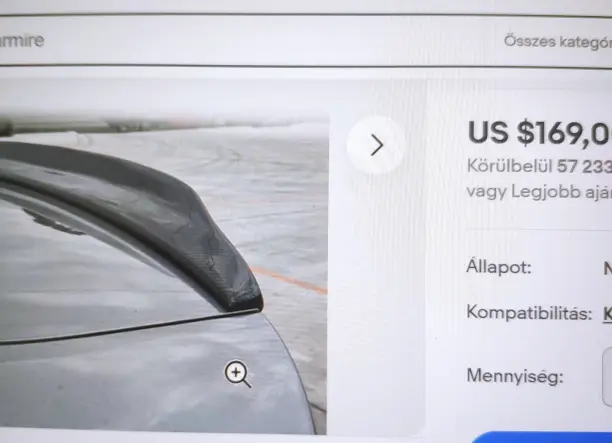 Audi A5 coupe 2- ajtósra való szénszálas csomagtartó spoiler