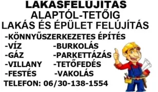 Lakás felújítás kedvező áron!