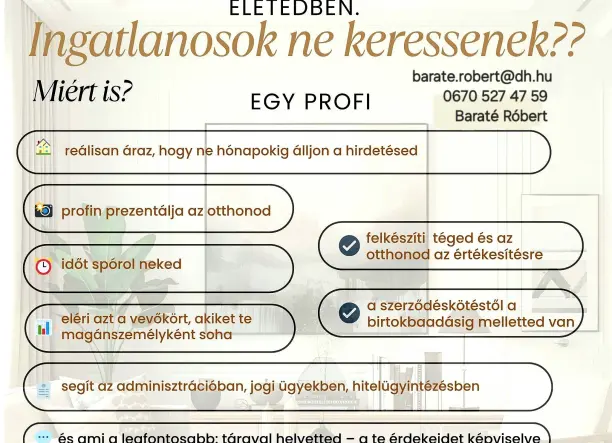 Ingatlan értékesítő Debrecen és környékén
