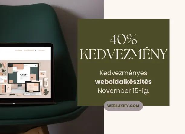 Kapd kézhez weboldalad most 40% kedvezménnyel!