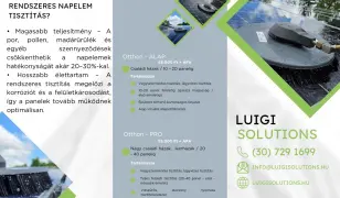 Napelem rendszerek telepítése, bővítése, karbantartása, tisztítása