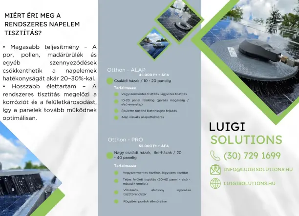 Napelem rendszerek telepítése, bővítése, karbantartása, tisztítása