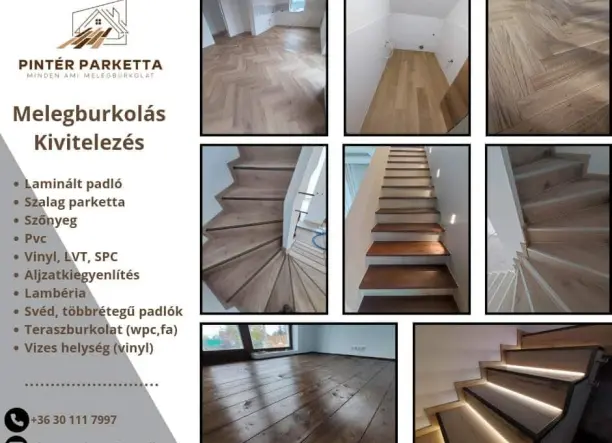 Melegburkolás parkettázás