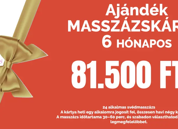 AJÁNDÉK MASSZÁZSKÁRTYA CSAK KARÁCSONYRA ÉRVÉNYES