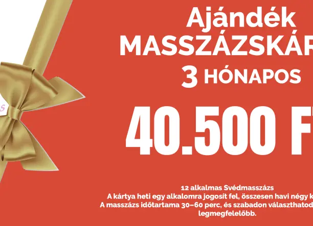 AJÁNDÉK MASSZÁZSKÁRTYA CSAK KARÁCSONYRA ÉRVÉNYES